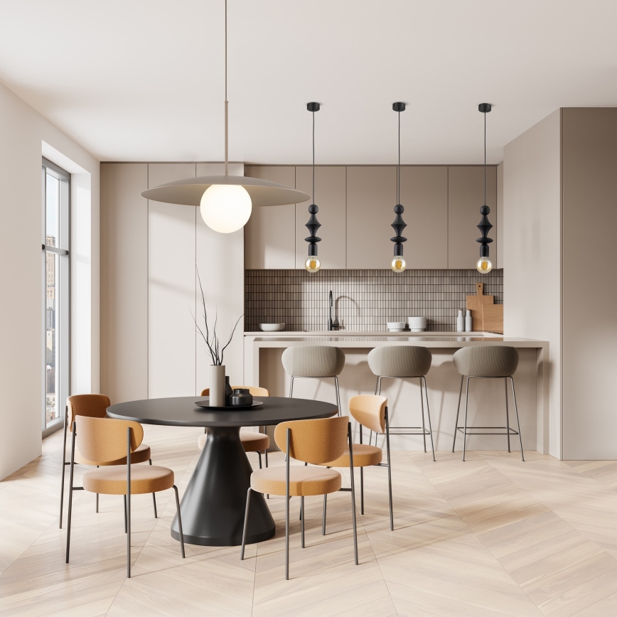 Κρεμαστό φωτιστικό οροφής SLATE 1xE27/15W/230V διάμετρος 65 cm μπεζ