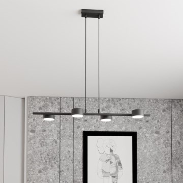 Κρεμαστό φωτιστικό οροφής SORA 4xGX53/12W/230V μαύρο