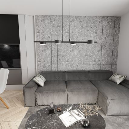 Κρεμαστό φωτιστικό οροφής SORA 4xGX53/12W/230V μαύρο