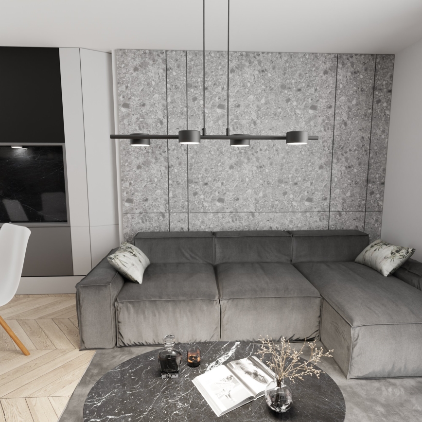 Κρεμαστό φωτιστικό οροφής SORA 4xGX53/12W/230V μαύρο