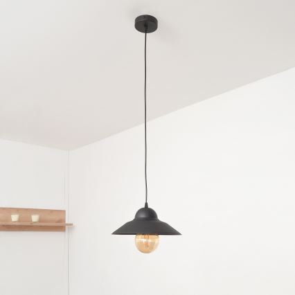 Κρεμαστό φωτιστικό οροφής SORAPIS 1xE27/15W/230V μαύρο