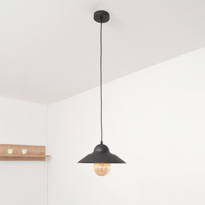 Κρεμαστό φωτιστικό οροφής SORAPIS 1xE27/15W/230V μαύρο