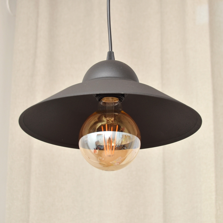 Κρεμαστό φωτιστικό οροφής SORAPIS 1xE27/15W/230V μαύρο