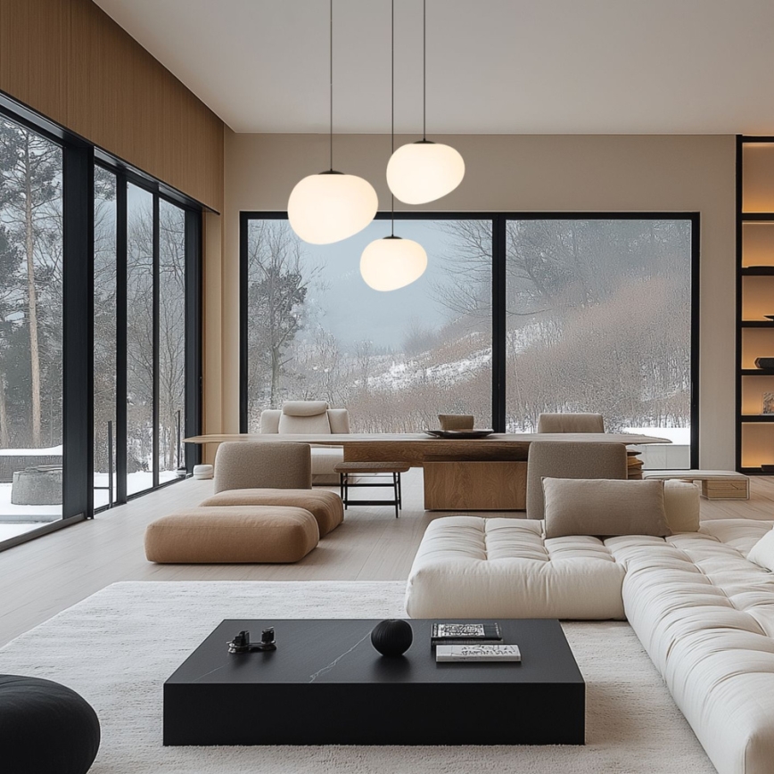 Κρεμαστό φωτιστικό οροφής STONES 1xE27/40W/230V διάμετρος 20 cm