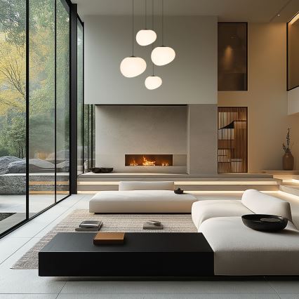 Κρεμαστό φωτιστικό οροφής STONES 1xE27/40W/230V διάμετρος 25 cm