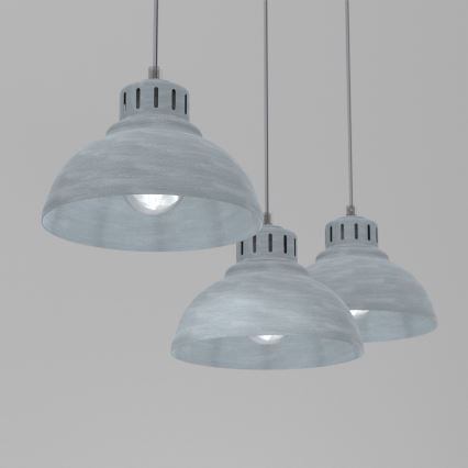 Κρεμαστό φωτιστικό οροφής SVEN 3xE27/15W/230V γκρι