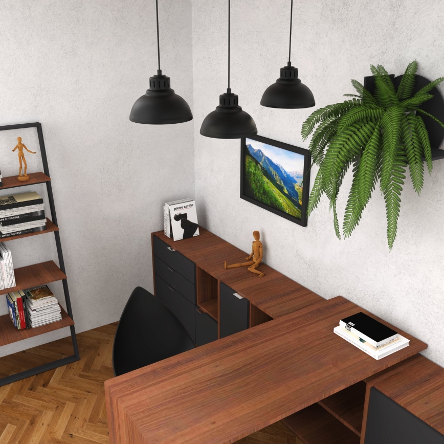 Κρεμαστό φωτιστικό οροφής SVEN 3xE27/15W/230V μαύρο