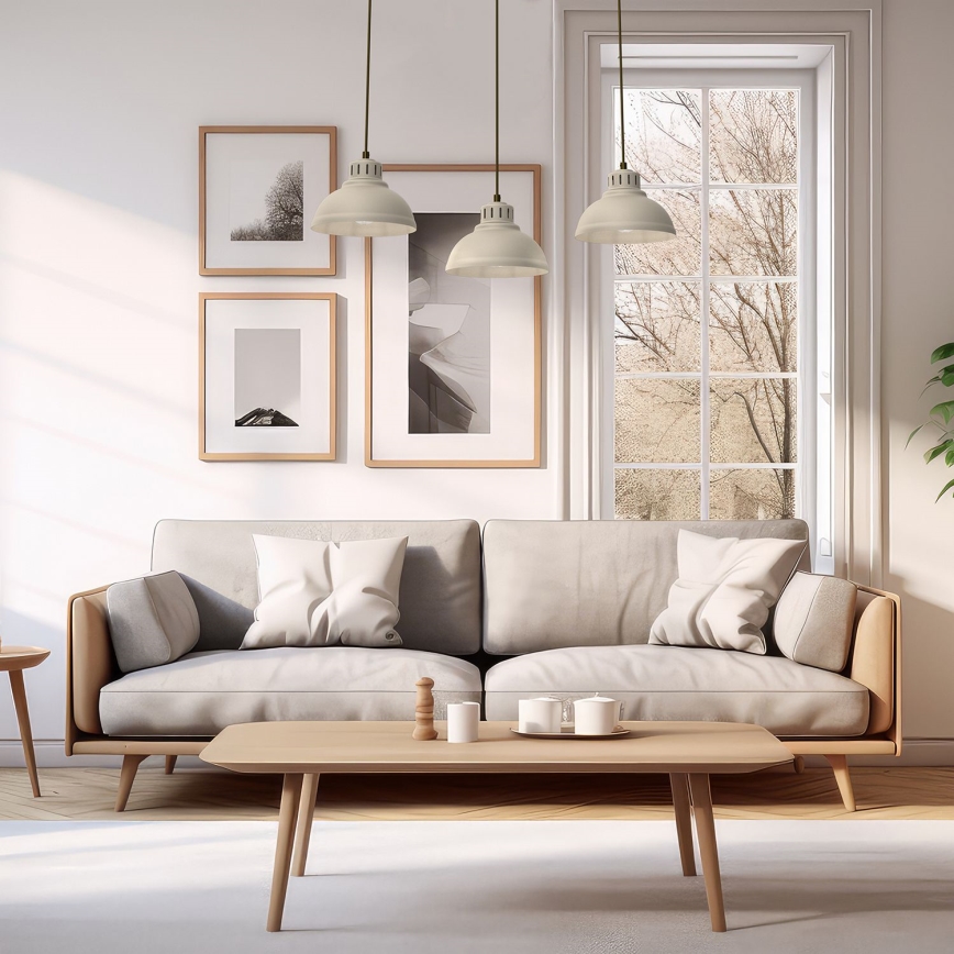 Κρεμαστό φωτιστικό οροφής SVEN 3xE27/15W/230V μπεζ