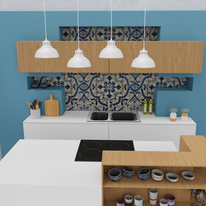 Κρεμαστό φωτιστικό οροφής  SVEN 4xE27/15W/230V λευκό