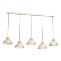 Κρεμαστό φωτιστικό οροφής SVEN 5xE27/15W/230V μπεζ