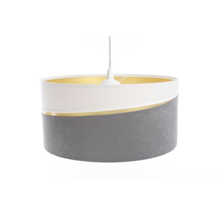 Κρεμαστό φωτιστικό οροφής SWING 1xE27/60W/230V γκρι/λευκό/χρυσαφί
