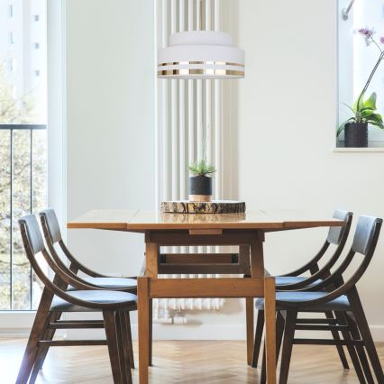 Κρεμαστό φωτιστικό οροφής TAMI 1xE27/60W/230V διάμετρος 40 cm κρεμ/χρυσό