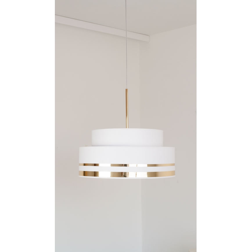 Κρεμαστό φωτιστικό οροφής TAMI 1xE27/60W/230V διάμετρος 40 cm κρεμ/χρυσό