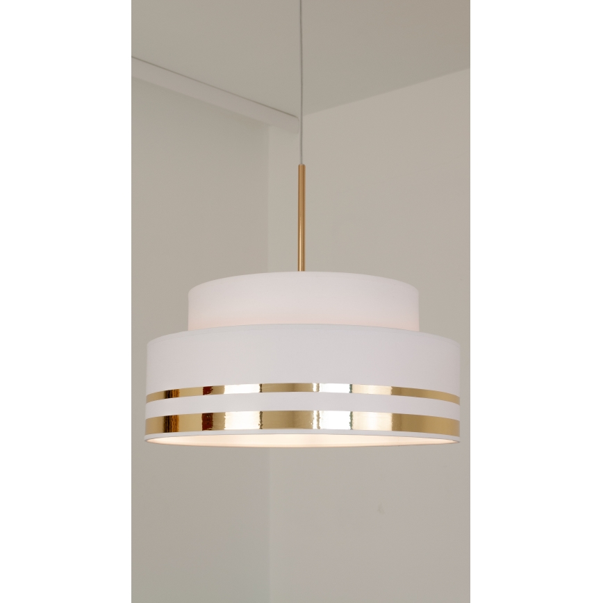 Κρεμαστό φωτιστικό οροφής TAMI 1xE27/60W/230V διάμετρος 40 cm κρεμ/χρυσό