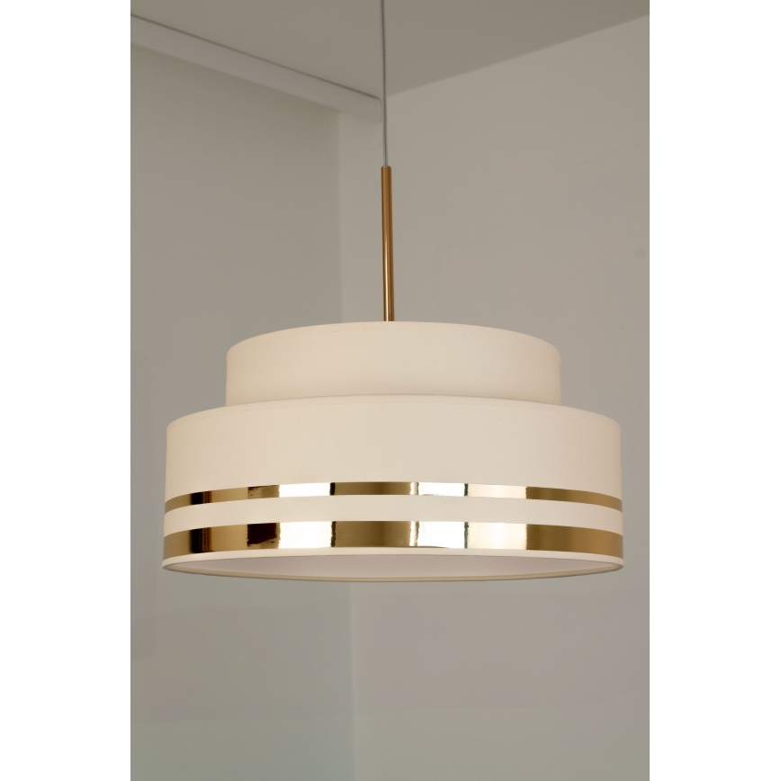 Κρεμαστό φωτιστικό οροφής TAMI 1xE27/60W/230V διάμετρος 40 cm μπεζ/χρυσό