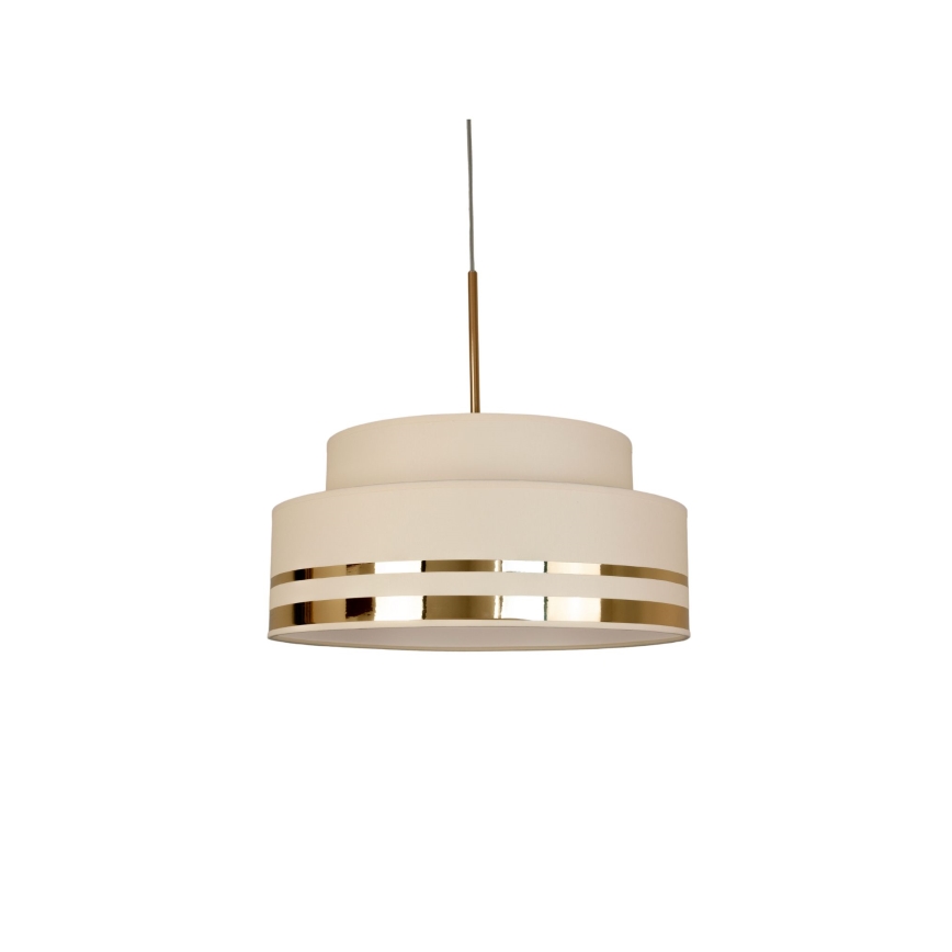 Κρεμαστό φωτιστικό οροφής TAMI 1xE27/60W/230V διάμετρος 40 cm μπεζ/χρυσό