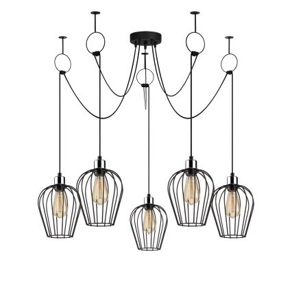 Κρεμαστό φωτιστικό οροφής TEL 5xE27/40W/230V spider