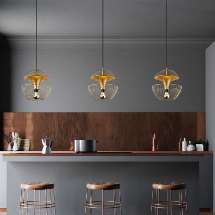 Κρεμαστό φωτιστικό οροφής TELMANDER 1xE27/40W/230V χρυσό