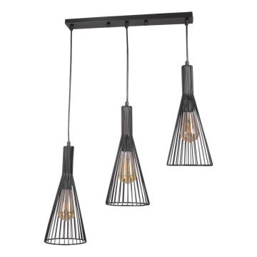 Κρεμαστό φωτιστικό οροφής TIANA 3xE27/20W/230V μαύρο