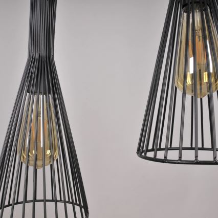 Κρεμαστό φωτιστικό οροφής TIANA 3xE27/20W/230V μαύρο