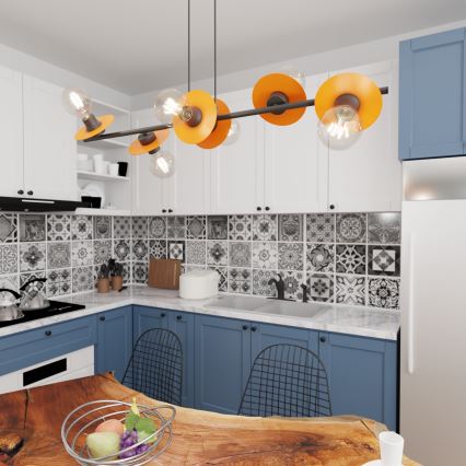 Κρεμαστό φωτιστικό οροφής TOKEN 6xE27/15W/230V πορτοκαλί