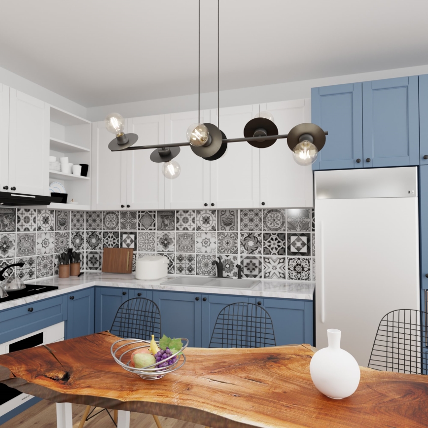 Κρεμαστό φωτιστικό οροφής TOKEN 6xE27/15W/230V μαύρο