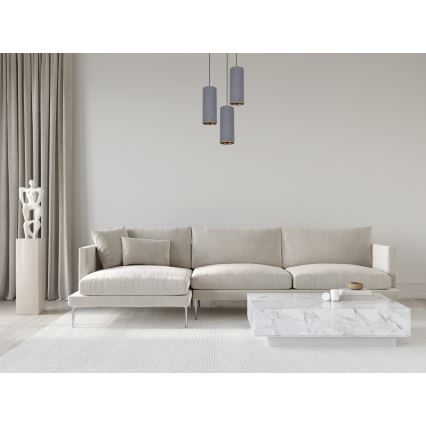 Κρεμαστό φωτιστικό οροφής τρίφωτο AVALO 3xE27/60W/230V διάμετρος 35 cm γκρι