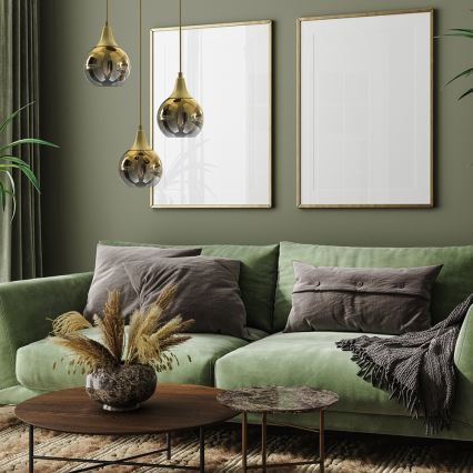 Κρεμαστό φωτιστικό οροφής τρίφωτο MONTE 3xE27/60W/230V χρυσό