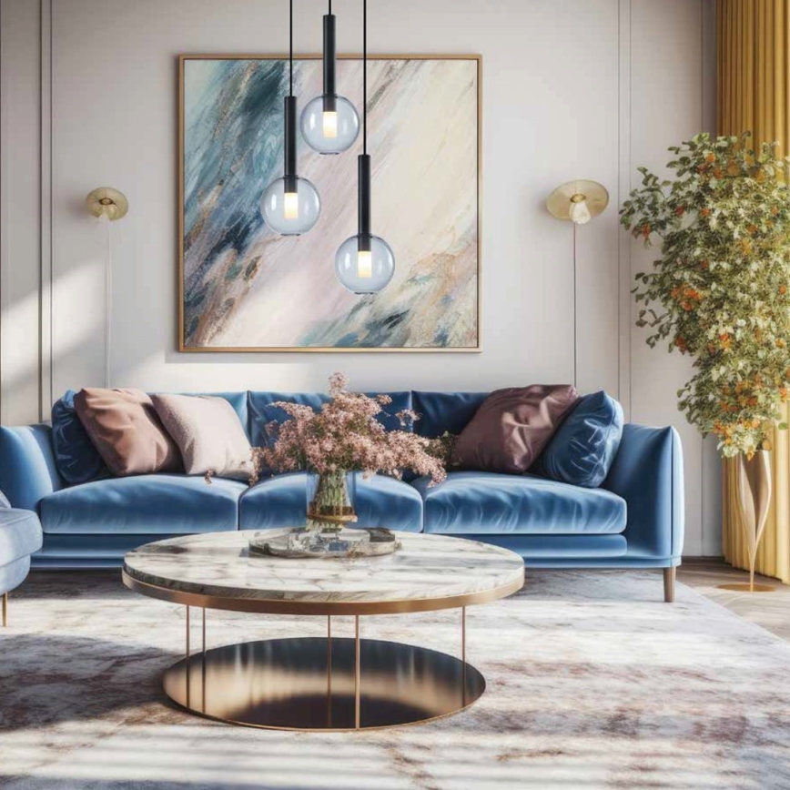 Κρεμαστό φωτιστικό οροφής τρίφωτο NIKO 3xG9/9W/230V μαύρο