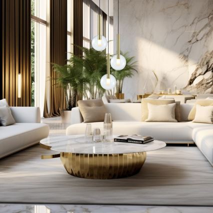 Κρεμαστό φωτιστικό οροφής τρίφωτο NIKO 3xG9/9W/230V χρυσό