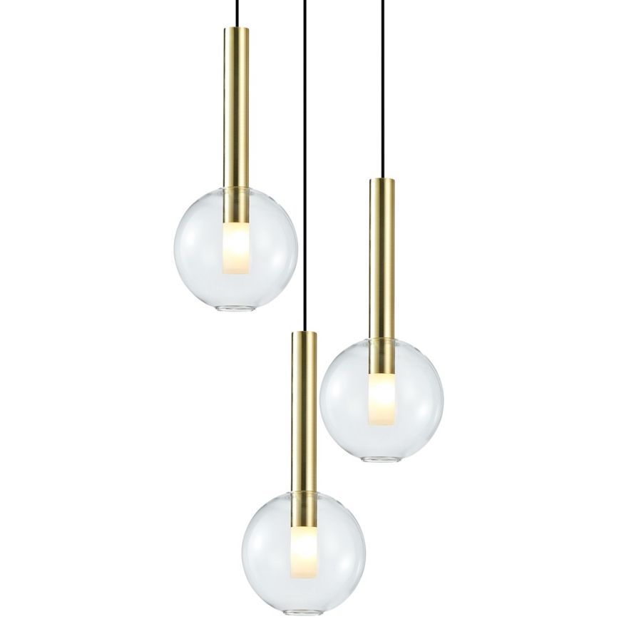 Κρεμαστό φωτιστικό οροφής τρίφωτο NIKO 3xG9/9W/230V χρυσό