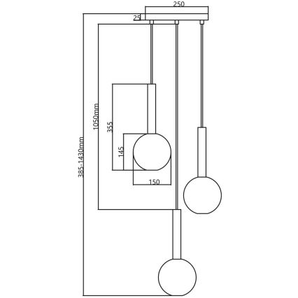 Κρεμαστό φωτιστικό οροφής τρίφωτο NIKO 3xG9/9W/230V χρυσό