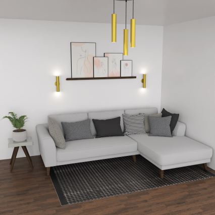 Κρεμαστό φωτιστικό οροφής τρίφωτο RAITO 3xGU10/8W/230V ορείχαλκος