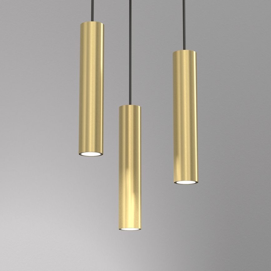 Κρεμαστό φωτιστικό οροφής τρίφωτο RAITO 3xGU10/8W/230V ορείχαλκος