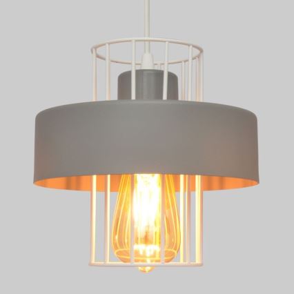 Κρεμαστό φωτιστικό οροφής τρίφωτο VOLTA 3xE27/15W/230V διάμετρος 42 cm γκρι