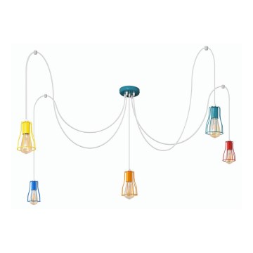 Κρεμαστό φωτιστικό οροφής TUBE 5xE27/20W/230V spider