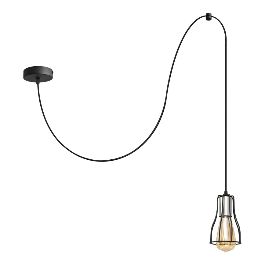 Κρεμαστό φωτιστικό οροφής TUBE LONG 1xE27/15W/230V μαύρο/γυαλιστερό χρώμιο