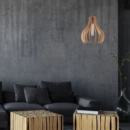 Κρεμαστό φωτιστικό οροφής TUCCI 1xE27/60W/230V διάμετρος 29 cm δρυς