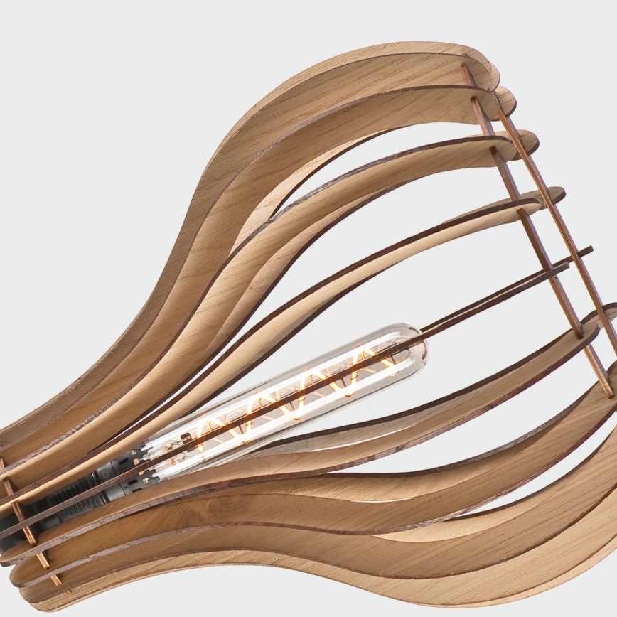 Κρεμαστό φωτιστικό οροφής TUCCI 1xE27/60W/230V διάμετρος 29 cm δρυς