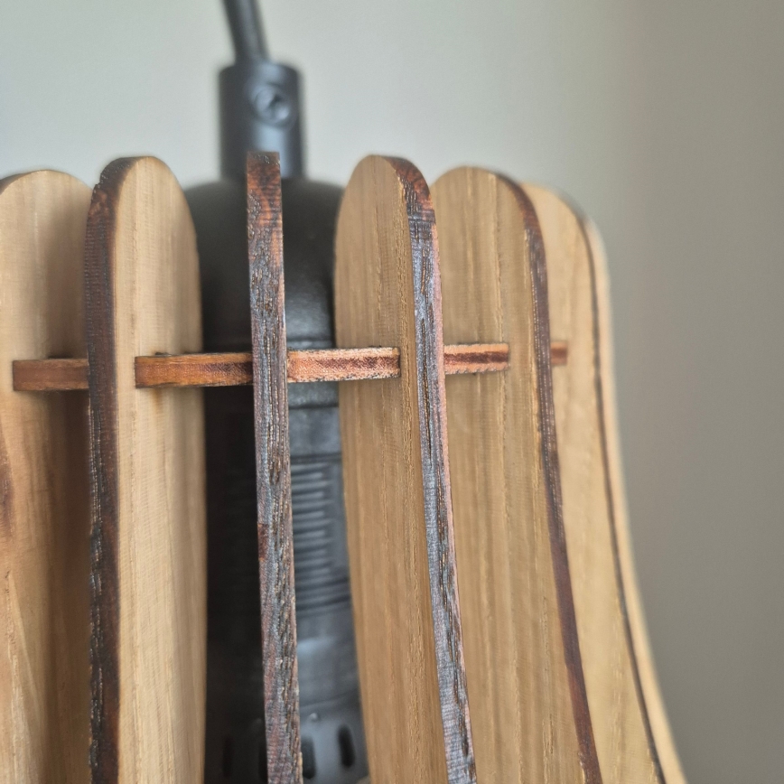 Κρεμαστό φωτιστικό οροφής TUCCI 1xE27/60W/230V διάμετρος 29 cm δρυς