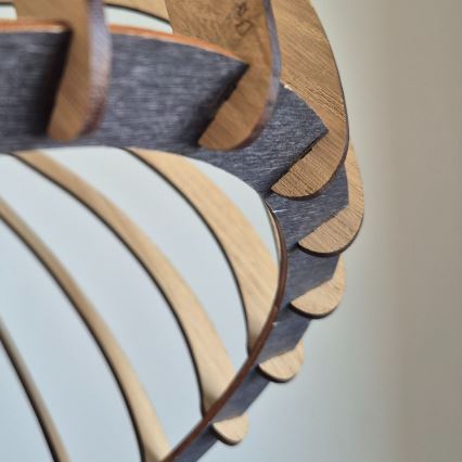 Κρεμαστό φωτιστικό οροφής TUCCI 1xE27/60W/230V διάμετρος 29 cm δρυς