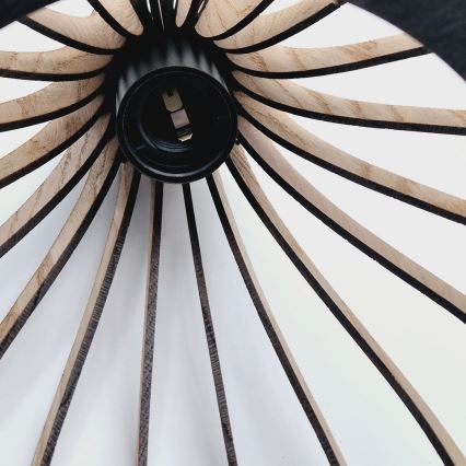 Κρεμαστό φωτιστικό οροφής TUCCI 3xE27/15W/230V δρυς/μαύρο