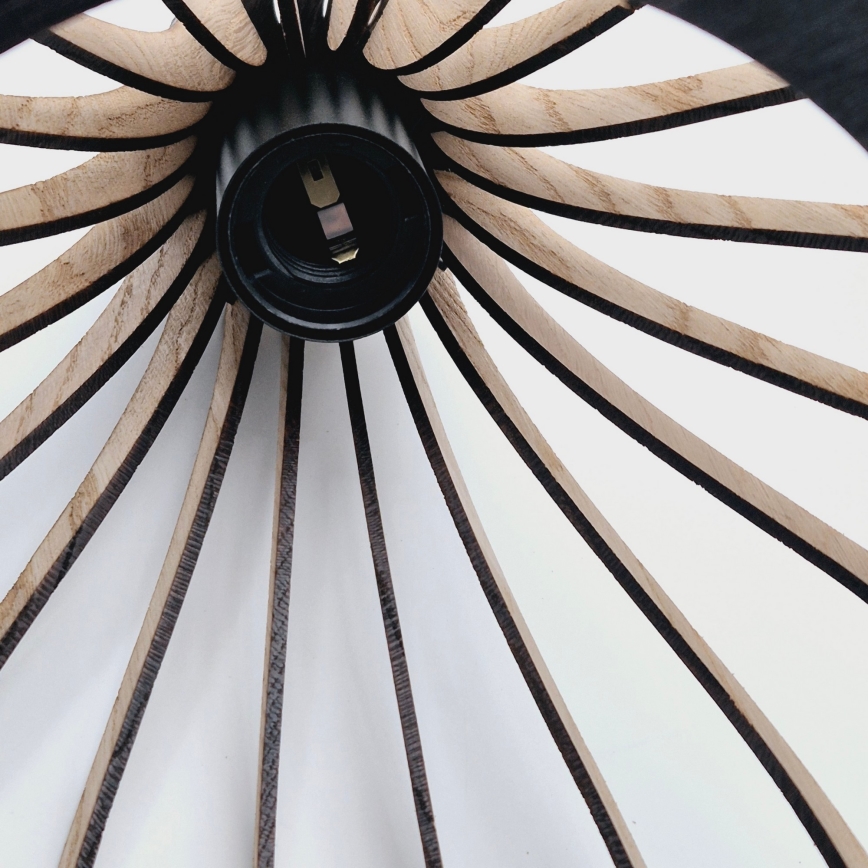 Κρεμαστό φωτιστικό οροφής TUCCI 3xE27/15W/230V δρυς/μαύρο