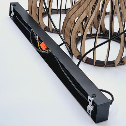 Κρεμαστό φωτιστικό οροφής TUCCI 3xE27/15W/230V δρυς/μαύρο