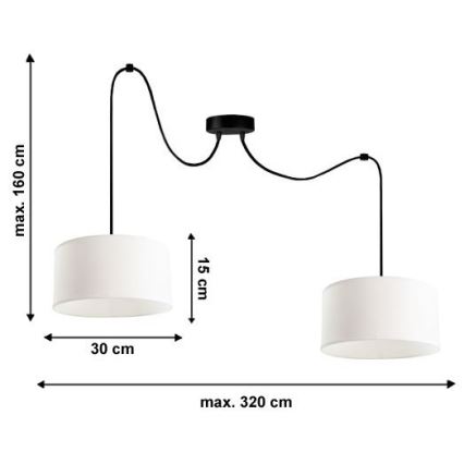 Κρεμαστό φωτιστικό οροφής TUZ 2xE27/60W/230V spider