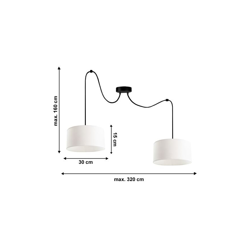 Κρεμαστό φωτιστικό οροφής TUZ 2xE27/60W/230V spider