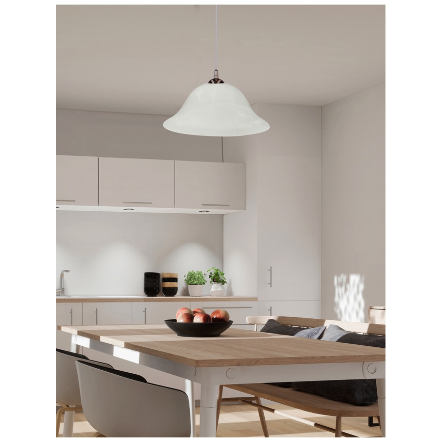 Κρεμαστό φωτιστικό οροφής VERA 1xE27/60W/230V χαλκός/λευκό