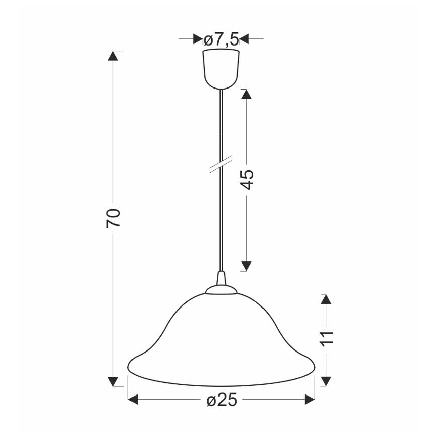 Κρεμαστό φωτιστικό οροφής VERA 1xE27/60W/230V χαλκός/λευκό