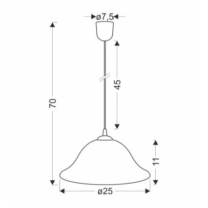 Κρεμαστό φωτιστικό οροφής VERA 1xE27/60W/230V χρυσό/λευκό