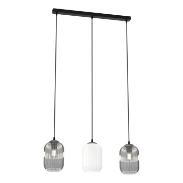 Κρεμαστό φωτιστικό οροφής VERDI 3xE27/15W/230V μαύρο/γκρι/λευκό